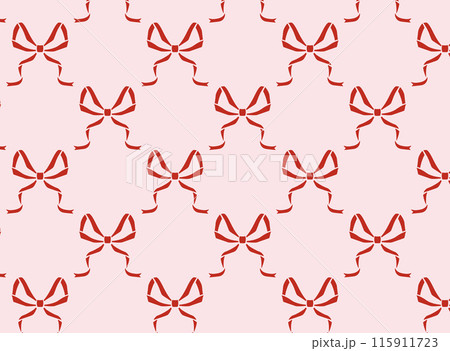 レトロなリボン柄の背景パターンイラスト 115911723