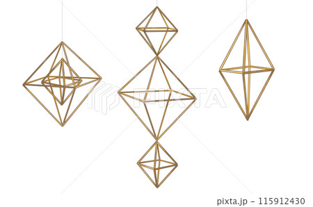 北欧の伝統的なオーナメント ヒンメリ　八面体のモビール　輪郭線のあるイラスト 115912430
