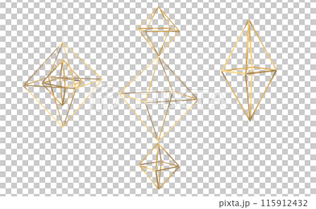 北欧の伝統的なオーナメント ヒンメリ　八面体のモビール　水彩タッチイラスト 115912432