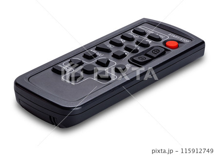 Closeup view of single wireless DSLR camera remote contro. 115912749