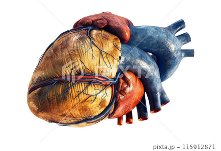 Anatomical Heart Model Isolated on White Background. 115912871