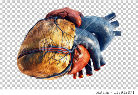 Anatomical Heart Model Isolated on White Background. 115912871