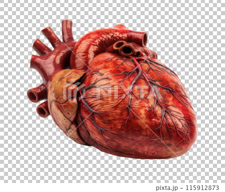 Detailed 3d Human Heart Organ Model Isolated on White Background. 115912873