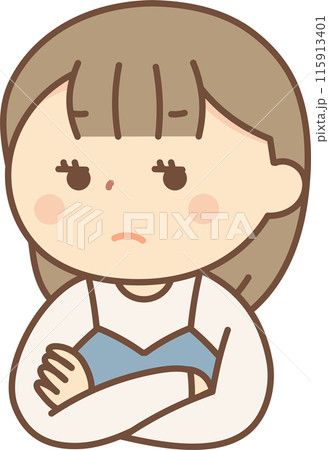 訝しむ女性のイラスト 115913401