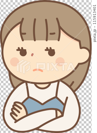 訝しむ女性のイラスト 115913401