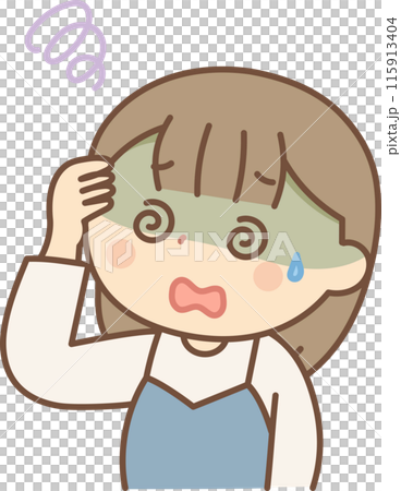 Illustration of a dizzy woman 115913404