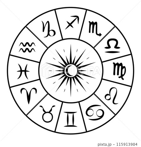Zodiac Constellations Circle Art Poster. Astrology Horoscope Mystic Design. Flat Zodiac Signs. Astrological Sun Symbol. Black Zodiac Star Galaxy Icon. Esoteric Element. Vector illustration Zodiac Constellations Circle Art Poster. Astrology Horoscope Mystic Design. Flat Zodiac Signs. Astrological Sun Symbol. Black Zodiac Star Galaxy Icon. Esoteric Element. Vector illustration 115913984