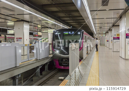 発車を待つ　新宿駅　京王線　新宿行き　回送　電車　高幡不動駅　京王　5000系　京王5000 115914729