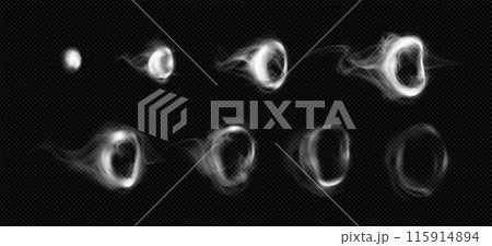Hookah vape or cigarette smoke circles 115914894