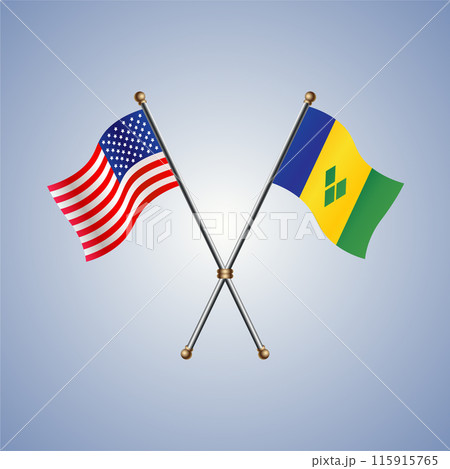 United States and ST. Vincent Grenadines flags relations 115915765