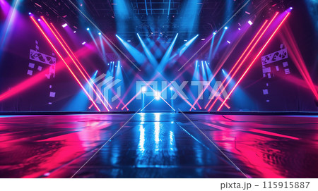 "ステージに光輝くスポットライトの背景."<AI生成素材> 115915887