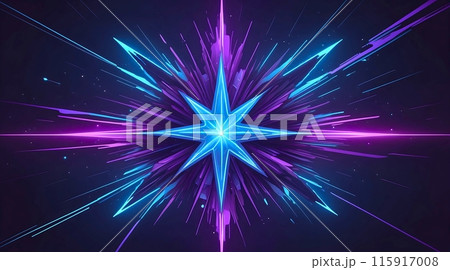 ブルーとパープルのスターバースト背景画像 115917008