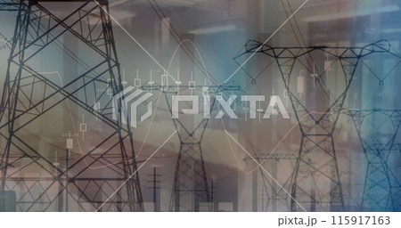 Image of data processing over pylons Image of data processing over pylons 115917163