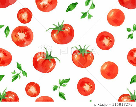 水彩で描いたトマトのイラスト Generative AI 115917279