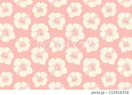 ハイビスカスの花のシームレスパターン 115918358