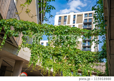 New apartment houses with integrated landscaping. Luxury housing near park. New apartment houses with integrated landscaping. Luxury housing near park. 115918980