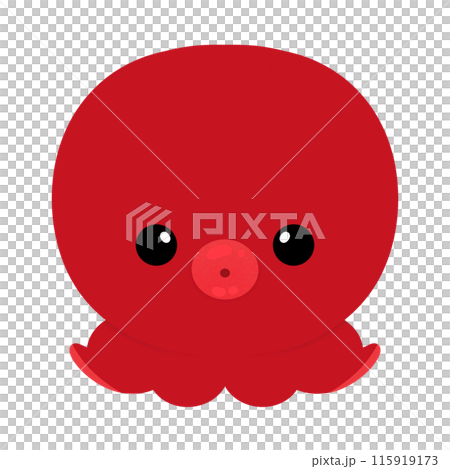 Cute Red Octopus Cartoon illustration Cute Tako Octopus Cartoon Kawaii Tako Octopus Logo Icon Tako Octopus Mascot Character Japanese Style 115919173