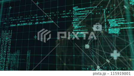 Image of data processing over network of connections Image of data processing over network of connections 115919801