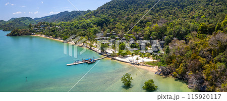 Aerial view of paradise beach resort in koh yao noi, Phang Nga, Thailand Aerial view of paradise beach resort in koh yao noi, Phang Nga, Thailand 115920117