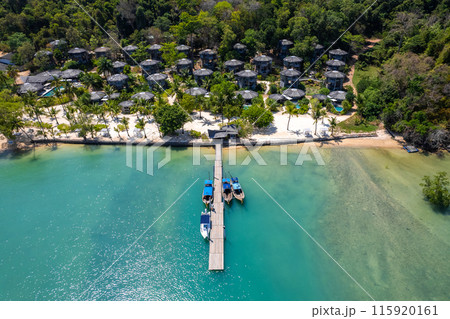 Aerial view of paradise beach resort in koh yao noi, Phang Nga, Thailand 115920161