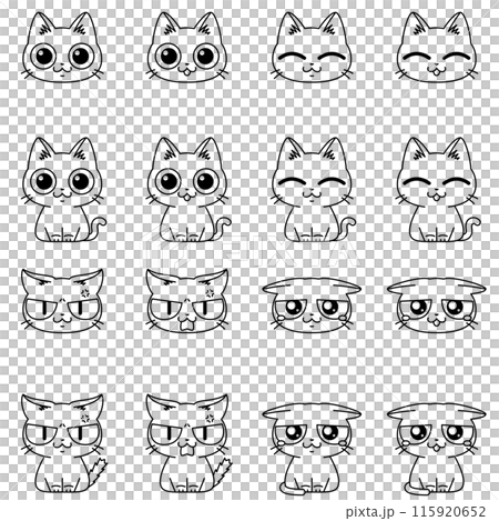 Hagoromo 猫とキャラクターの線画 猫の線画のイラストセットのイラスト素材 [115920652] - PIXTA