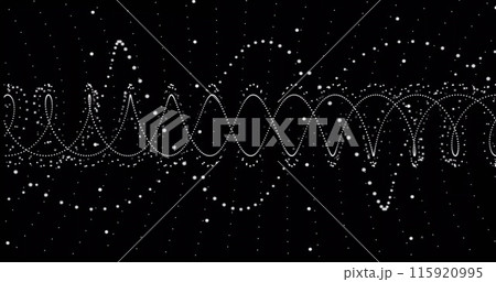 Image of data processing over spots on black background Image of data processing over spots on black background 115920995
