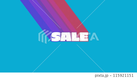 Image of sale text on blue background 115921151