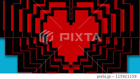 Image of red hearts moving on blue background 115921159