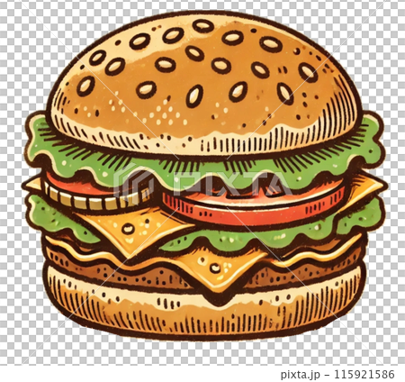 Hamburger illustration Hamburger illustration 115921586