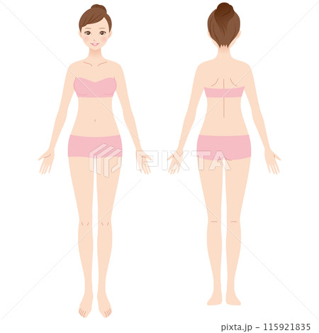 女性の全身図　美容 115921835