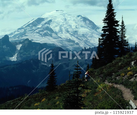 Mountains background. High mount, rocks and hills landscape 115921937