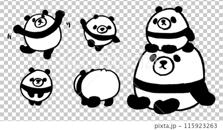 ちょっと変なフォルムのかわいいパンダのキャライラスト 115923263