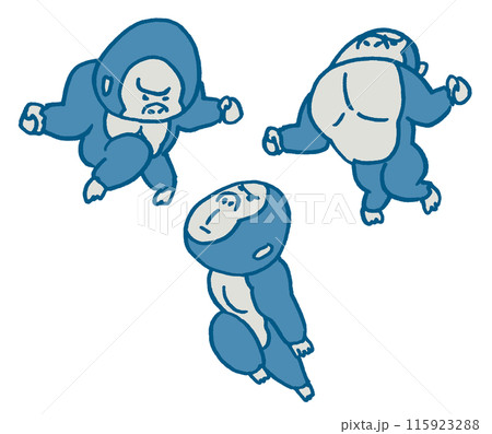 イケメン風のかわいいゴリラのキャラ素材 115923288