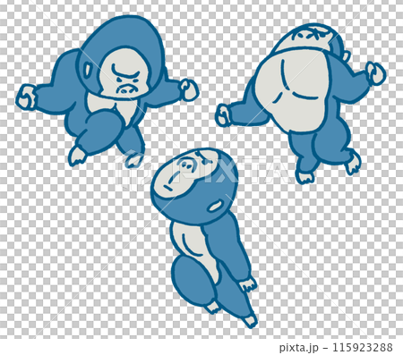 イケメン風のかわいいゴリラのキャラ素材 115923288