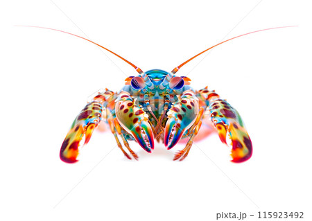 Red cooked mantis shrimp or prawn isolated on white background with clipping path 115923492