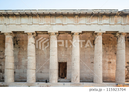 Ruins of Temple of Hephaestus in Ancient Agora in Athens, capital of Greece 115923704