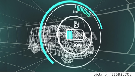 Image of car panel over digital car 115923706