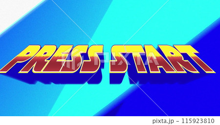 Image of press start over white and blue background 115923810