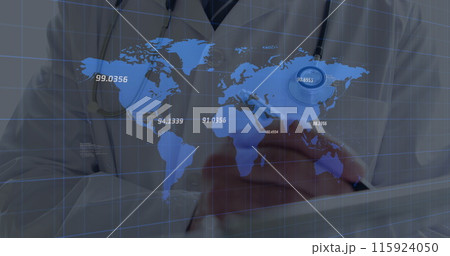 Image of financial data processing over two doctor Image of financial data processing over two doctor 115924050