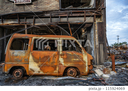 令和6年能登半島地震 焦土と化した輪島の町並み 115924069