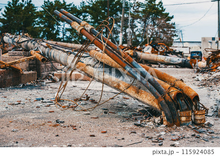 令和6年能登半島地震 焦土と化した輪島の町並み 115924085