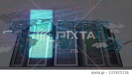 Image of data processing over servers Image of data processing over servers 115925116