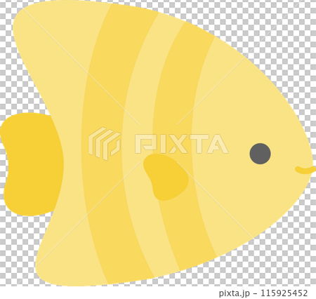 Cute angelfish illustration material, yellow fish icon Cute angelfish illustration material, yellow fish icon 115925452