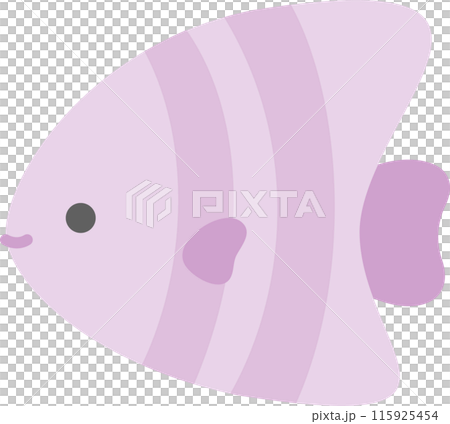 Cute angelfish illustration material, purple fish icon Cute angelfish illustration material, purple fish icon 115925454