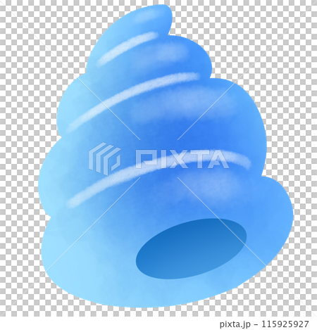 鮮やかなブルーの巻貝のイラスト 鮮やかなブルーの巻貝のイラスト 115925927