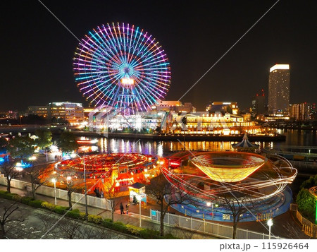 神奈川県　みなとみらい　コスモワールドのイルミネーション　3月 115926464