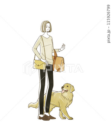 旅行をする女性と犬 旅行をする女性と犬 115926799