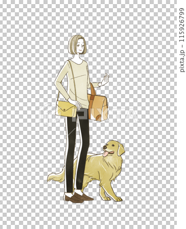 旅行をする女性と犬 旅行をする女性と犬 115926799