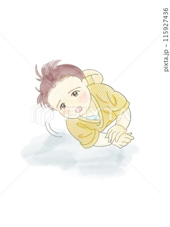 寝返りをする赤ちゃんのイラスト 寝返りをする赤ちゃんのイラスト 115927436