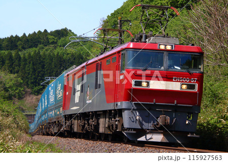 東北本線を行く貨物列車：トヨタ・ロングパス・エクスプレス（福島県内） 115927563